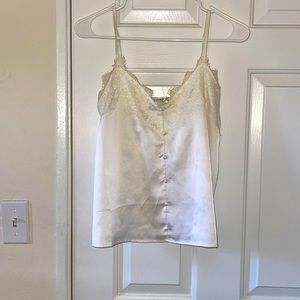 white satin lacey tank